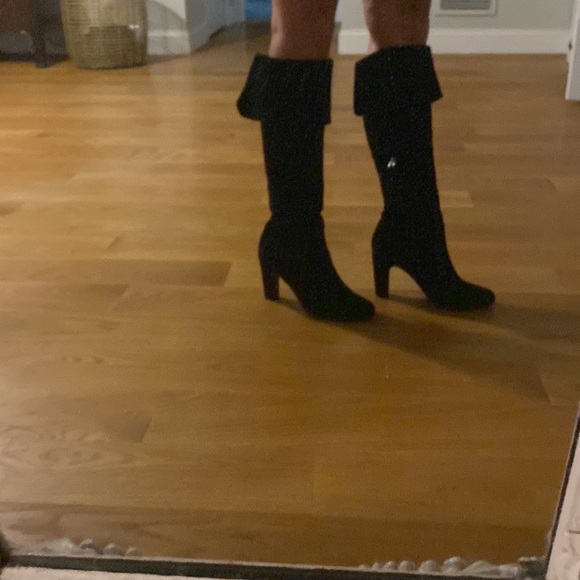 Ann Taylor Loft Black Over the Knee SUEDE Boots, Size 8.5 - Picture 11 of 16